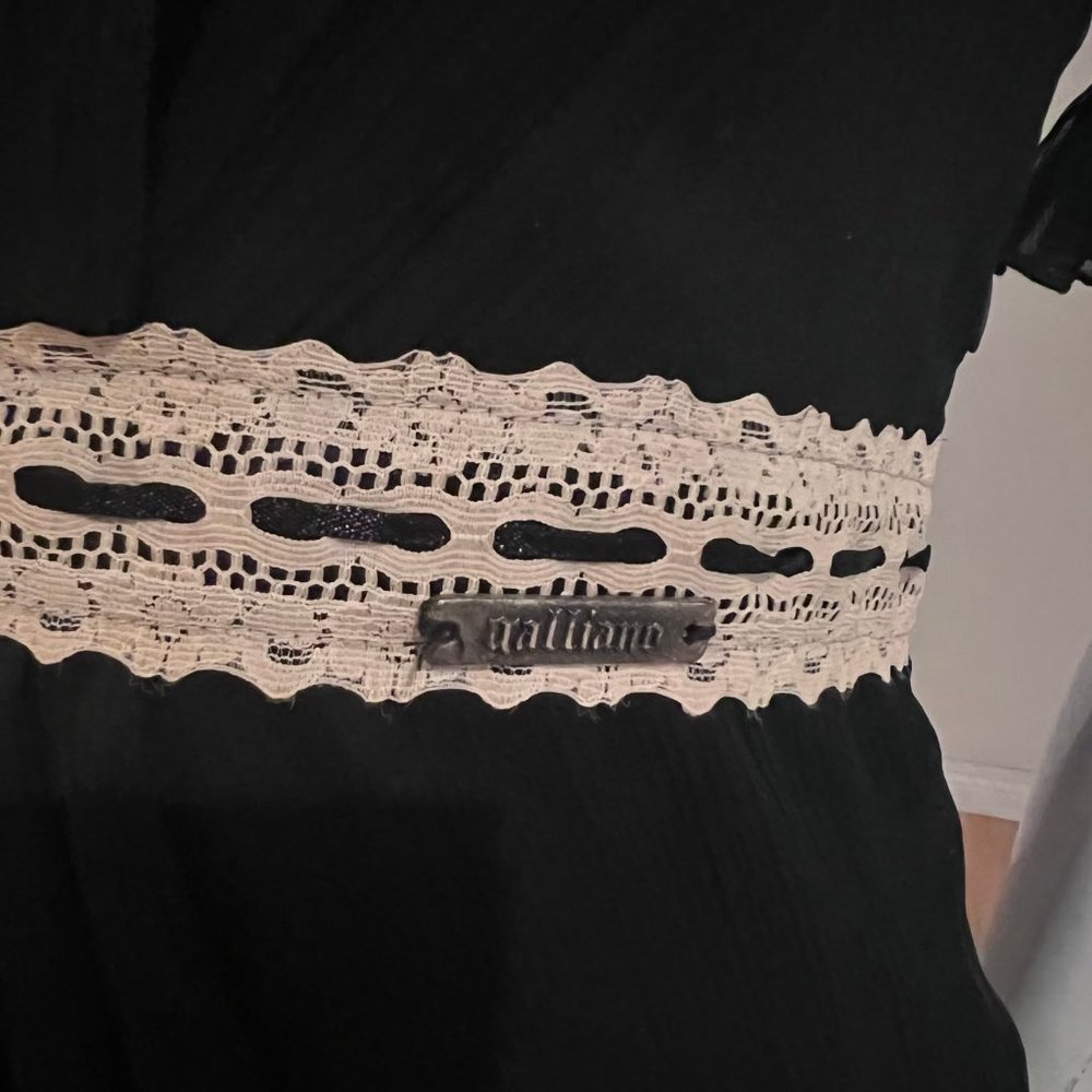 2007 Y2K JOHN GALLIANO BOHO EMBELLISHED ASYMMETRICAL DRESS SZ 38 IT / 2 US - Picture 3 of 8